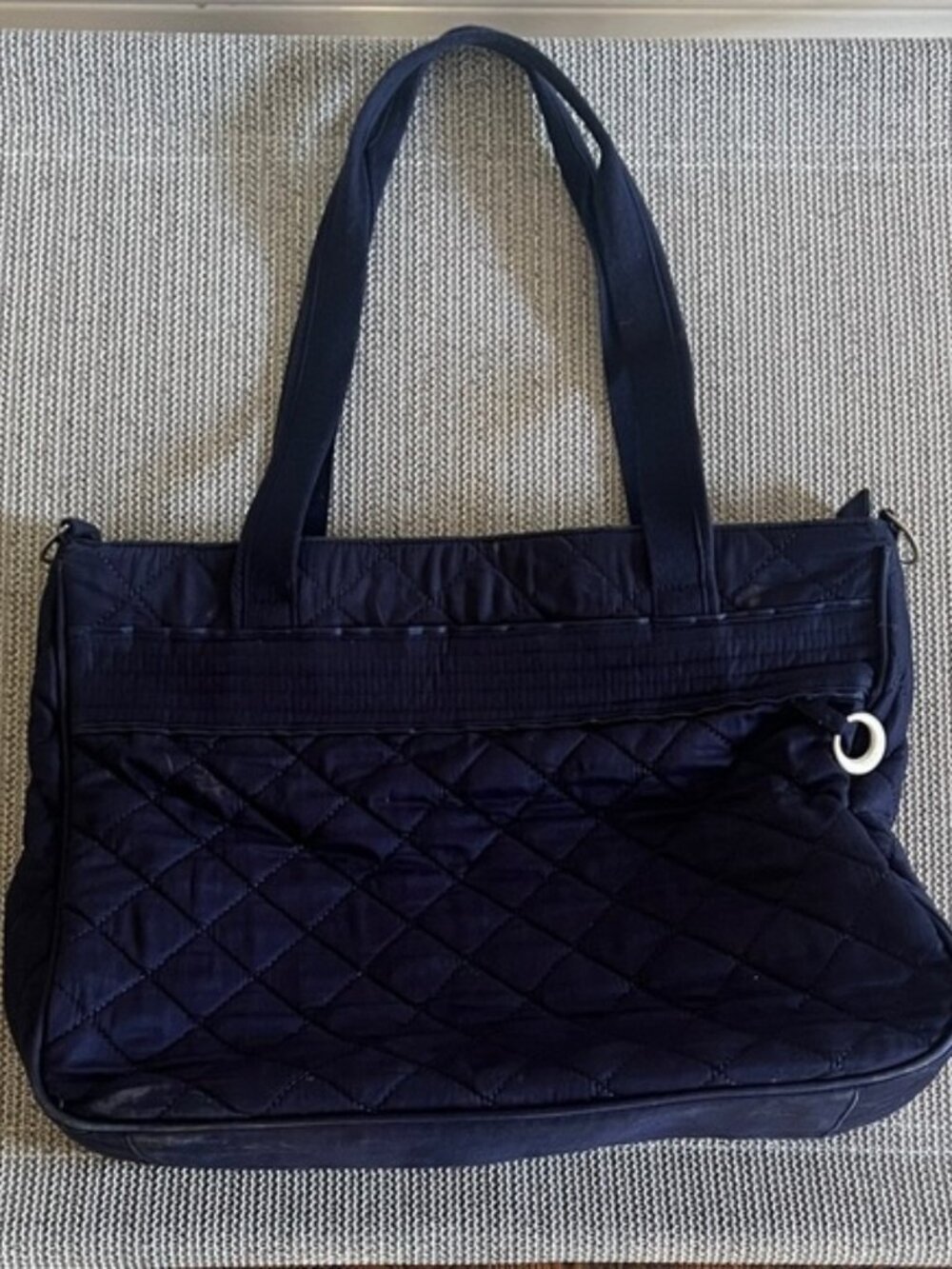 Good🎉condition TRAVELON Elegant Navy Quilted Laptop Bag 17 x 12 x 4.5 inches